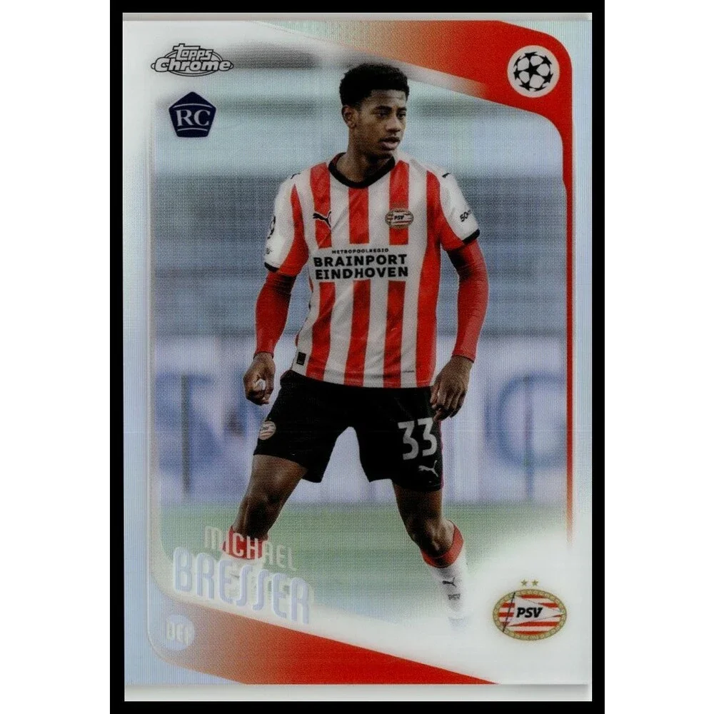 2025-26 Topps Chrome UEFA Michael Bresser #146 PSV Eindhoven Refractor Rookie